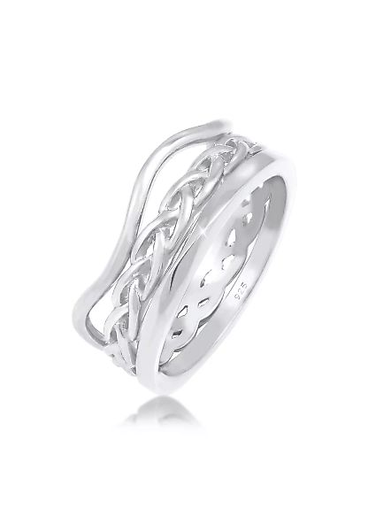 Elli Ring-Set "Ringset Trend Welle Zopf Gedreht Style 925 Silber" günstig online kaufen