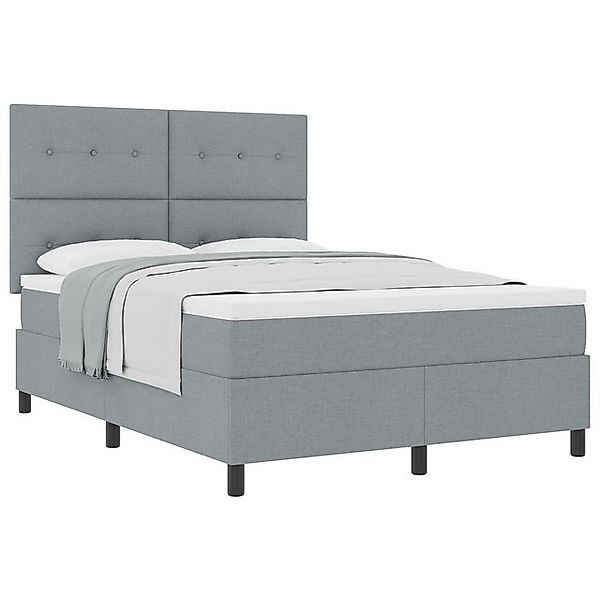vidaXL Bett Boxspringbett mit Matratze Hellgrau 140x190 cm Stoff (1-tlg) günstig online kaufen