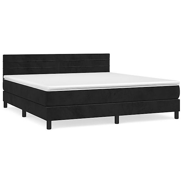 vidaXL Bettgestell Boxspringbett mit Matratze Schwarz 180x200 cm Samt Bett günstig online kaufen