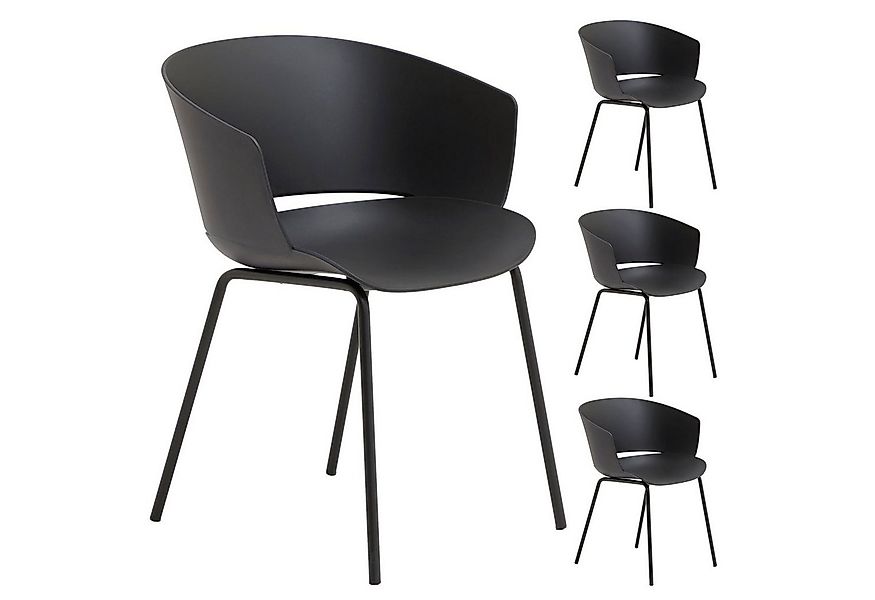 IDIMEX Gartenstuhl NIVEL (4 St), In & Outdoor Schalenstuhl modern im 4er Se günstig online kaufen