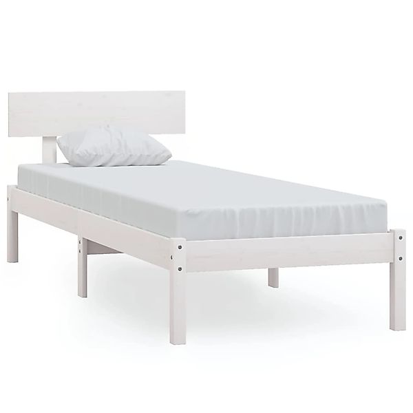 vidaXL Massivholzbett Weiß Massivholz Kiefer 75x190 cm UK Small Single11352 günstig online kaufen