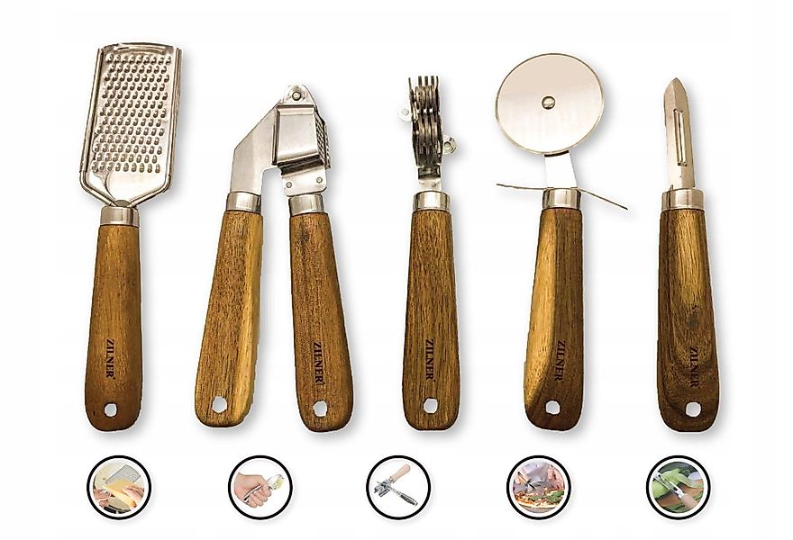 Zilner Küchenorganizer-Set Set Reibe Knoblauchpresse Messerschärfer günstig online kaufen