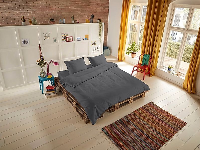 hip Bettwäsche "Hip Uni" 2 Stk. tlg. 100% Baumwolle, Mako-Satin, 135x200, U günstig online kaufen