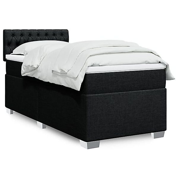 vidaXL Boxspringbett, Boxspringbett mit Matratze Schwarz 90x200 cm Stoff günstig online kaufen