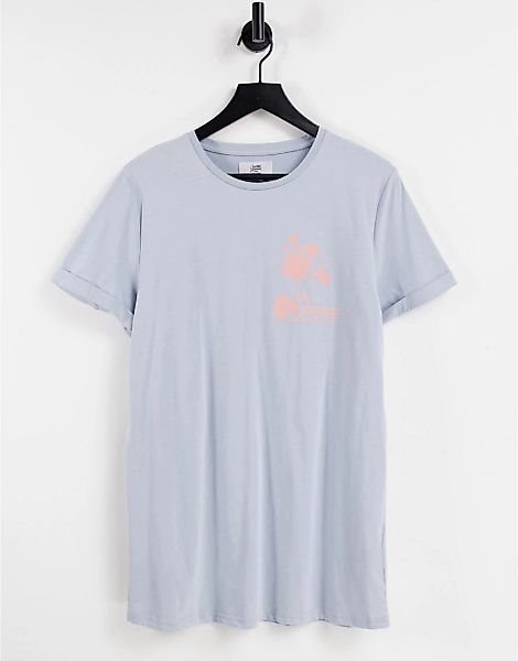 Sixth June – T-Shirt mit „Natural”-Rückenprint in Blau günstig online kaufen