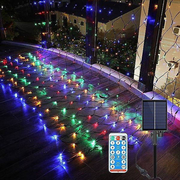 Rosnek LED-Lichterkette Solar,Wasserdichte,mit Fernsteuerungs,für Garten Hi günstig online kaufen