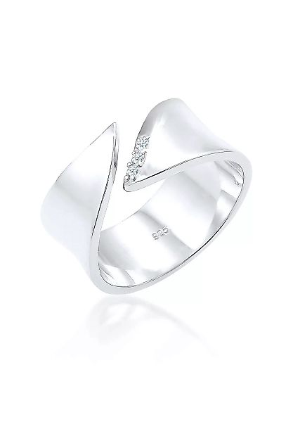 Elli DIAMONDS Diamantring "Wickelring Diamant (0.045 ct.) 925 Silber" günstig online kaufen