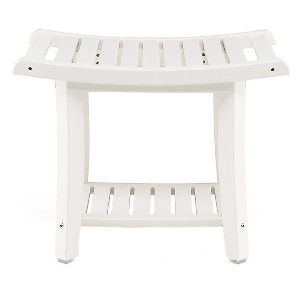 Costway Duschbank Bad mit Ablage Bis 170 kg Weiß 60,5 x 34 x 48 cm günstig online kaufen