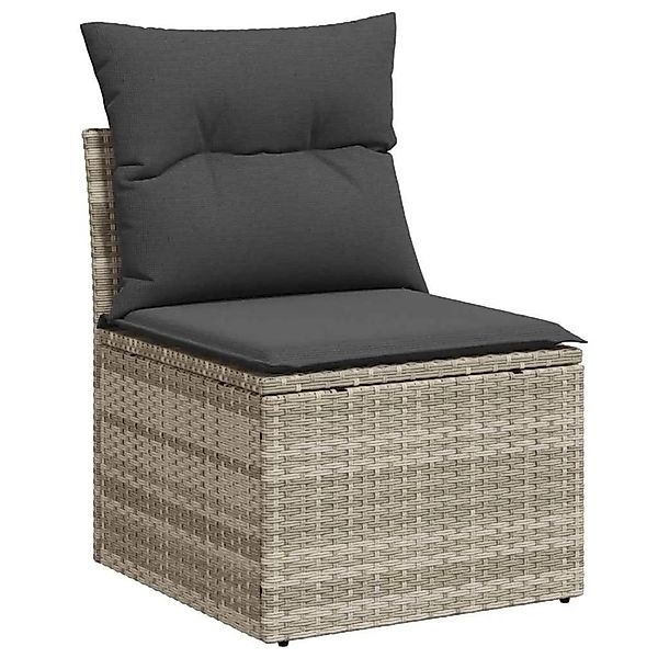 vidaXL Gartensofa-set 7-Tlg Hellgrau und Dunkelgrau Poly-Rattan 3354601 günstig online kaufen
