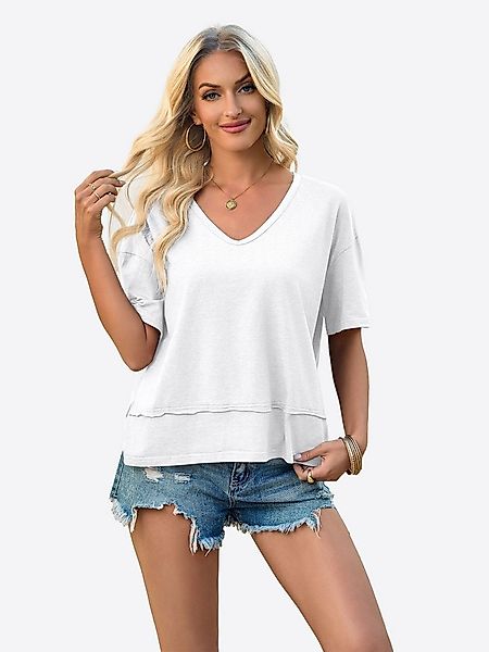 Imily Bela T-Shirt Damen Lässige Kurzärmelige Fließende Oberteile (Packung, günstig online kaufen