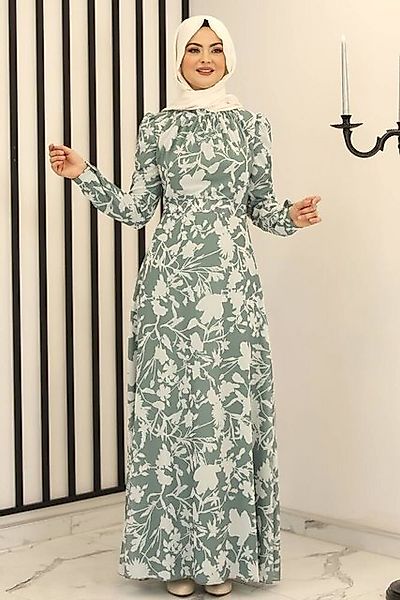 Modavitrini Chiffonkleid Damen Abendkleid Efeu-Ivy Mint Hijab Kleid Maxikle günstig online kaufen