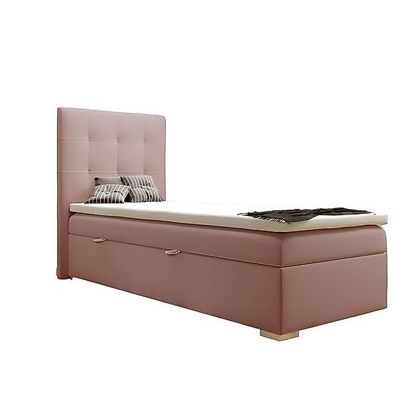 JVmoebel Bett Luxus Schlafzimmer Textil Bett Polster Design 90x200cm Rosa B günstig online kaufen