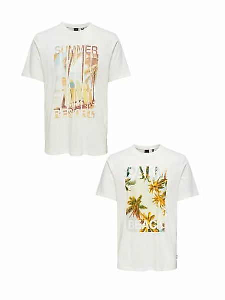 ONLY & SONS T-Shirt T-Shirt 2er-Set Rundhals Kurzarm (1-tlg) 7640 in Rot-Br günstig online kaufen