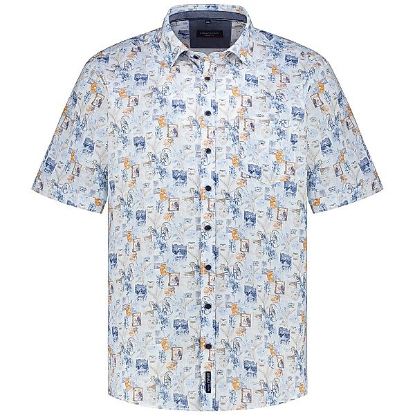 CASA MODA Freizeithemd mit Allover-Print, Short Style Farbe orange Größe: 7 günstig online kaufen