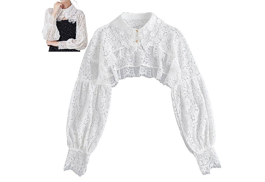 Mutig Wickelbluse Spitze Shrug Jäckchen, mit falschem Kragen und halbem Hem günstig online kaufen
