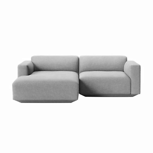 Ecksofa Develius C textil grau / 3-Sitzer - L 220 cm / Dormeuse links - &tr günstig online kaufen
