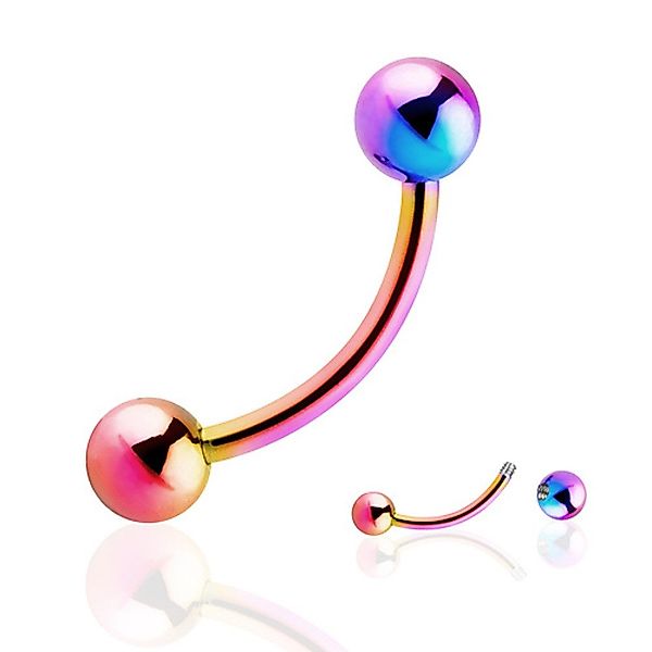 Taffstyle Augenbrauenpiercing Augenbrauenpiercing Piercing Banane Rainbow günstig online kaufen