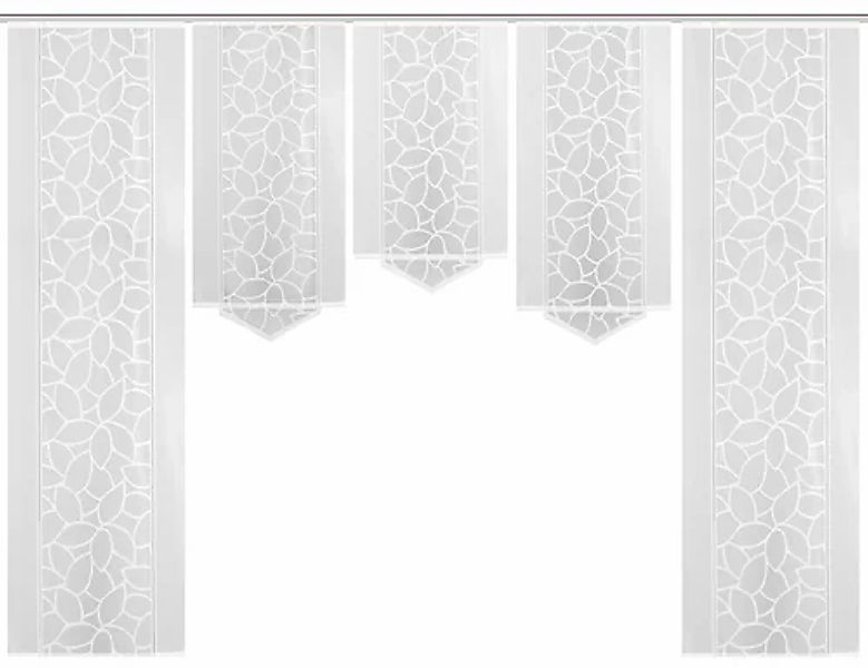 HOME WOHNIDEEN Schiebegardine »JENNA« Klettband 5 Stk. tlg. Schiebevorhang günstig online kaufen