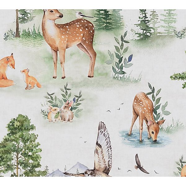 A.S. Creation Vliestapete Waldtiere 10,05 m x 0,53 m Grün-Braun-Beige FSC® günstig online kaufen