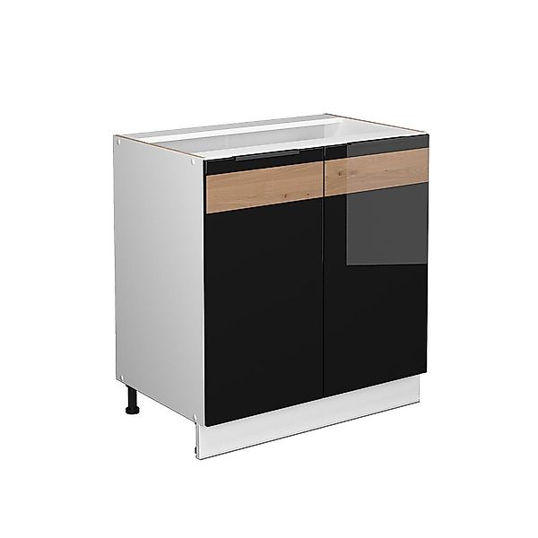 Vicco Midischrank Fame-Line Schwarz-Eiche HG/Weiß 80x81.6cm günstig online kaufen