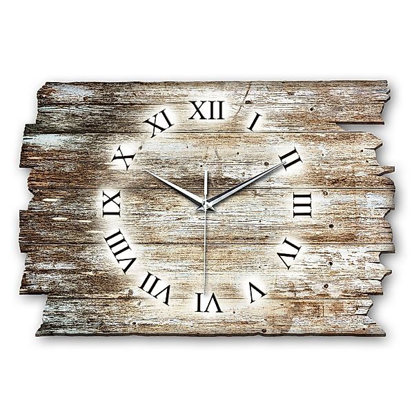 Kreative Feder Funkwanduhr Design-Wanduhr „Holzoptik dunkel“ günstig online kaufen