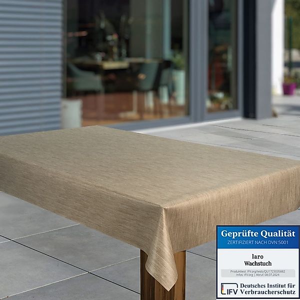 laro Tischdecke Wachstuch-Tischdecken Abwaschbar Leinenoptik Beige günstig online kaufen