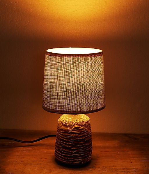 BRUBAKER Tischleuchte Nachttischlampe Steinoptik, Tischlampe, Ohne günstig online kaufen