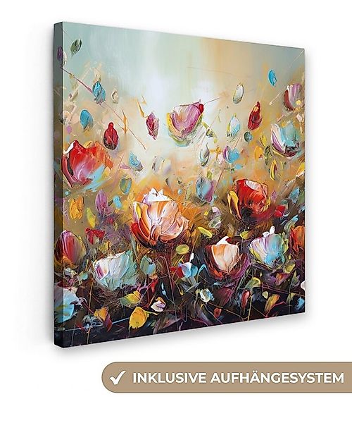 OneMillionCanvasses® Leinwandbild Blumen - Kunst - Natur - Ölfarbenoptik, F günstig online kaufen