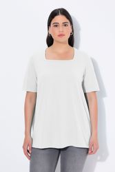 Ulla Popken T-Shirt T-Shirt A-Linie Carré-Ausschnitt günstig online kaufen