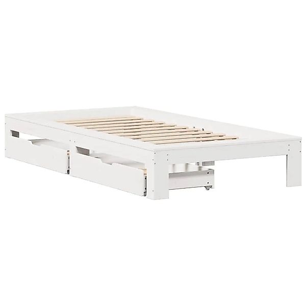 vidaXL Massivholzbett ohne Matratze Weiß 90x190 cm Kiefernholz 3309021 günstig online kaufen