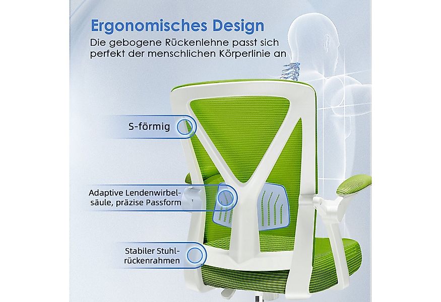 Adormii Bürostuhl Bürostuhl mit klappbaren Armlehnen,Ergonomischer Bürostuh günstig online kaufen