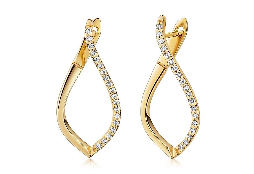 NICEANDnoble Paar Creolen 925er Silber Creolen vergoldet mit Zirkonia günstig online kaufen