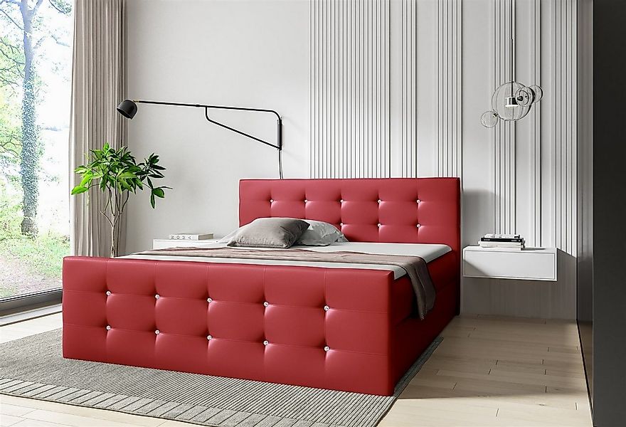 Fun Möbel Boxspringbett Boxspringbett Schlafzimmerbett LIAMOS in Kunstleder günstig online kaufen