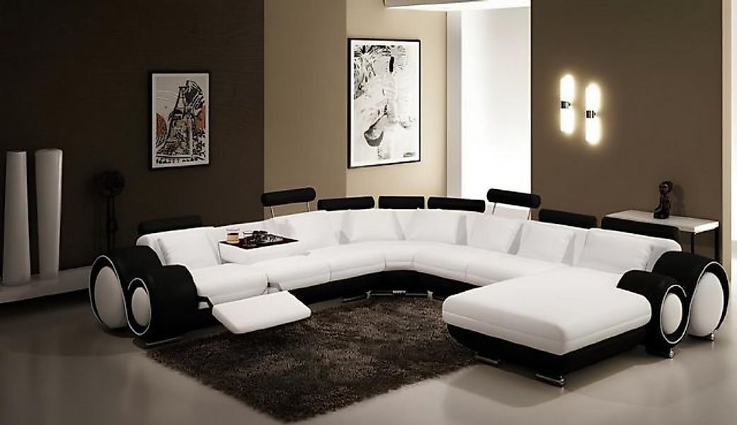 JVmoebel Ecksofa Leder Sofa Mit USB Couch XXL Wohnlandschaft Ledercouch Big günstig online kaufen