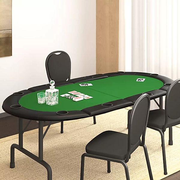 Vidaxl Poker-tischauflage Klappbar 10 Spieler Grün 208x106x3 Cm günstig online kaufen