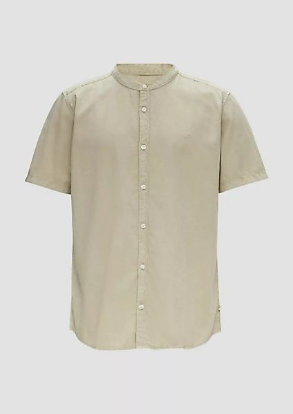 QS Kurzarmhemd Hemd mit Stehkragen und Garment Dye Garment Dye günstig online kaufen