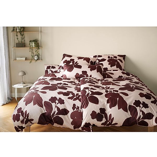 Elegante Interlock Jersey Bettwäsche Shadows 3609-1 rose Blume 135x200 günstig online kaufen