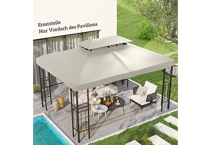 Outsunny Pavillon-Ersatzdach 3 x 4 m, mit Doppeldach, 180 g/m², 400 x 400 c günstig online kaufen
