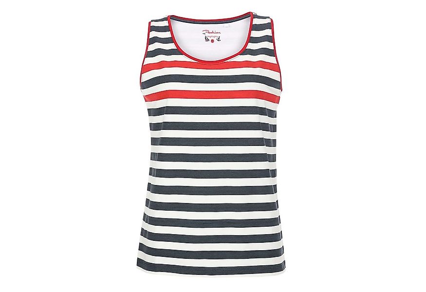 modAS Rundhalsshirt 46212 Damen Top Blockstreifen - Ärmelloses Shirt mit St günstig online kaufen