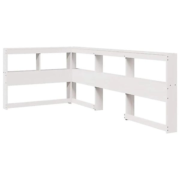 vidaXL Kopfteil mit Bücherregal L-Form Weiß 75 cm Massivholz Kiefer 859293 günstig online kaufen