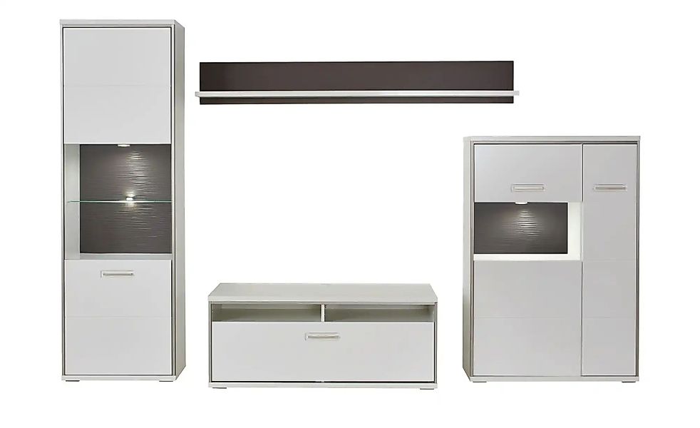 uno Wohnwand   Setto ¦ weiß ¦ Maße (cm): B: 282 H: 201 T: 51.0 Kommoden & S günstig online kaufen