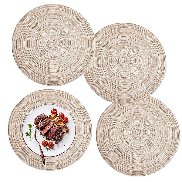 Coonoor Platzset 4er Set runde Platzdeckchen, günstig online kaufen