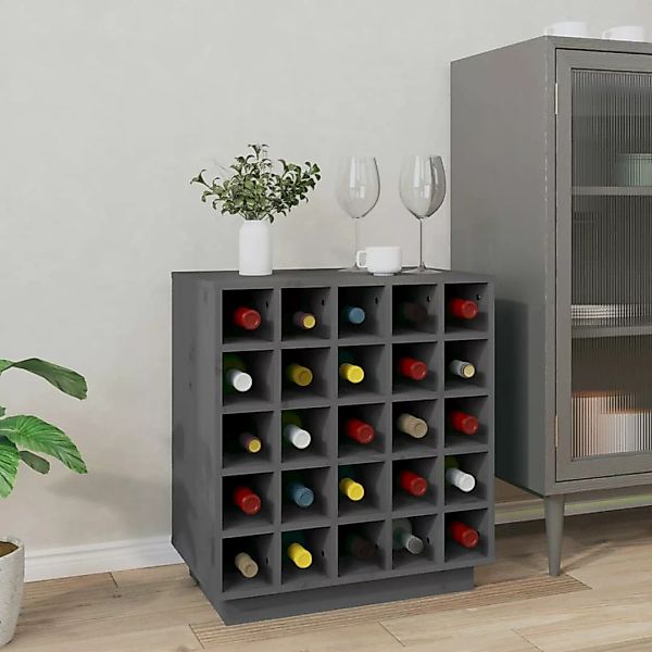 Vidaxl Weinregal Grau 55,5x34x61 Cm Massivholz Kiefer günstig online kaufen