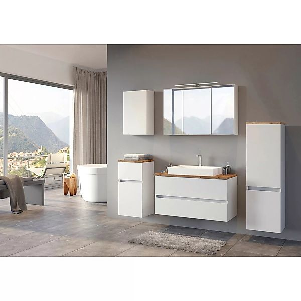 Held Möbel Waschtisch-Set Ferrara 100 cm x 64 cm x 48 cm Weiß-Weiß günstig online kaufen