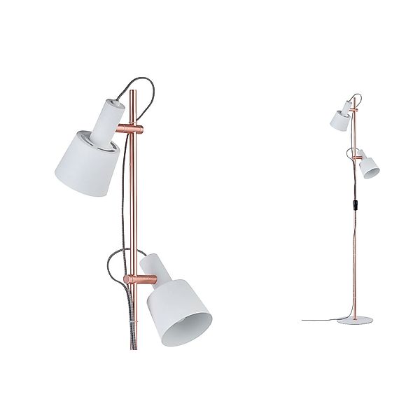 Paulmann "Neordic Stehleuchte Haldar E14 max. 2x20W Weiß/Kupfer matt Metall günstig online kaufen