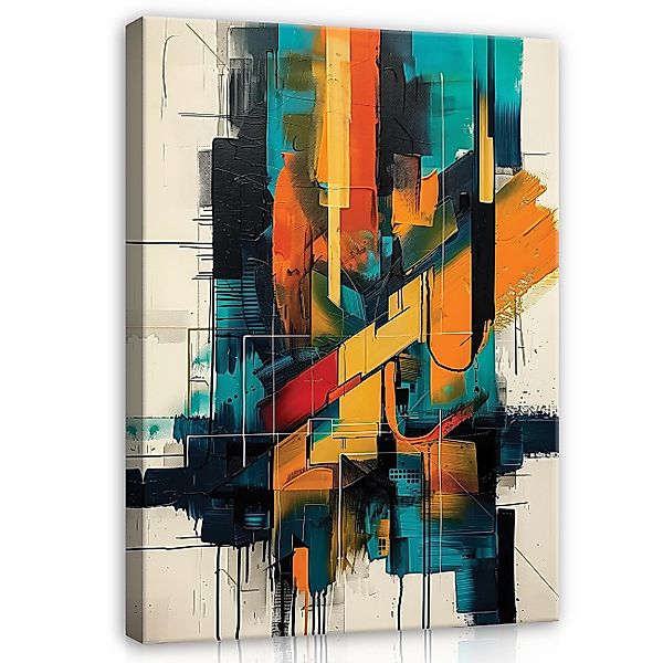 Wallarena Leinwandbild Abstrakt Gemalt Art Bunte günstig online kaufen