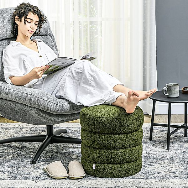 HOMCOM Fußhocker (Runder Polsterhocker, 1 St., günstig online kaufen