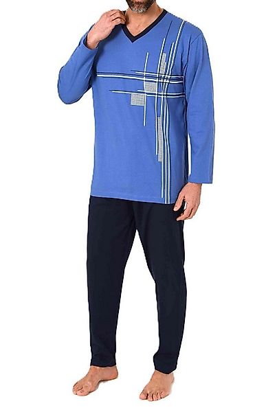 Normann Pyjama Normann Herren langarm Schlafanzug Pyjama mit eleganten Fron günstig online kaufen
