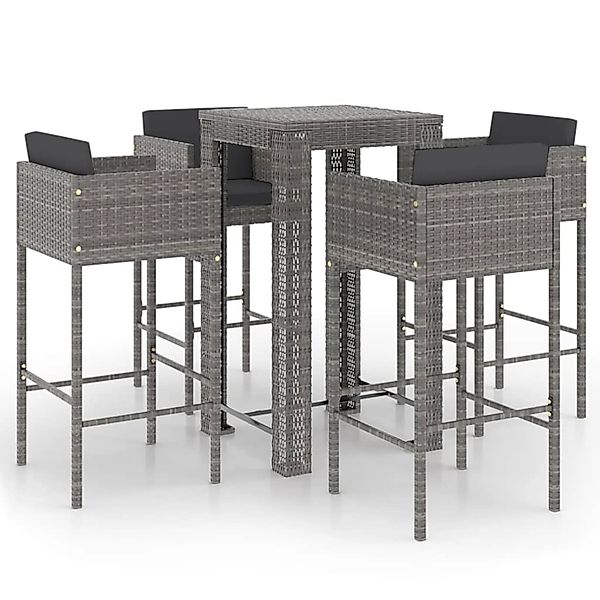 vidaXL Gartenlounge-Set 5-tlg. Gartenbar-Set mit Kissen günstig online kaufen