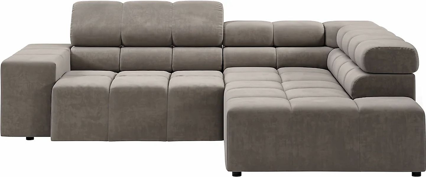 INOSIGN Ecksofa "Ancona, incl. Kopfteilverstellung + 3 Zierkissen, L-Form, günstig online kaufen